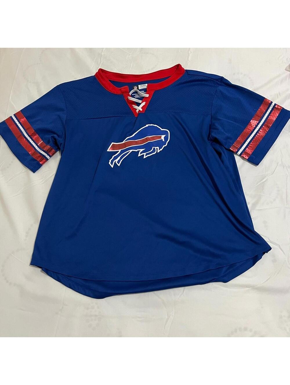 NFL Buffalo Bills Lace Up Jersey Shirt Women’s Size XL